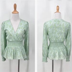 Roller Rabbit green & silver sparkly long sleeve top - women’s Small - worn once